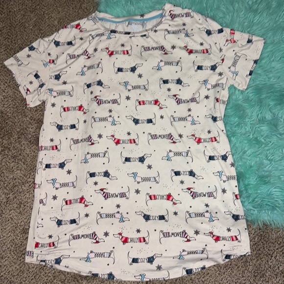 L-XL pj gown, very cozy and soft. WITH pockets! It has Wiener dogs on it too. - Picture 1 of 3